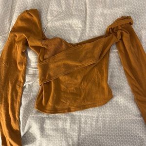 Yellow free people crop top